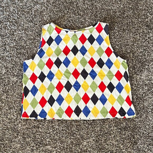 NWT Fashion Brand Company Shift Tank Soft Linen Harlequin - Picture 2 of 5
